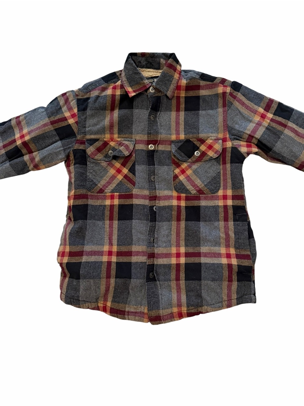 Men’s Grizzly Mountain Sherpa Lined Heavy Flannel Shirt jacket size S/P